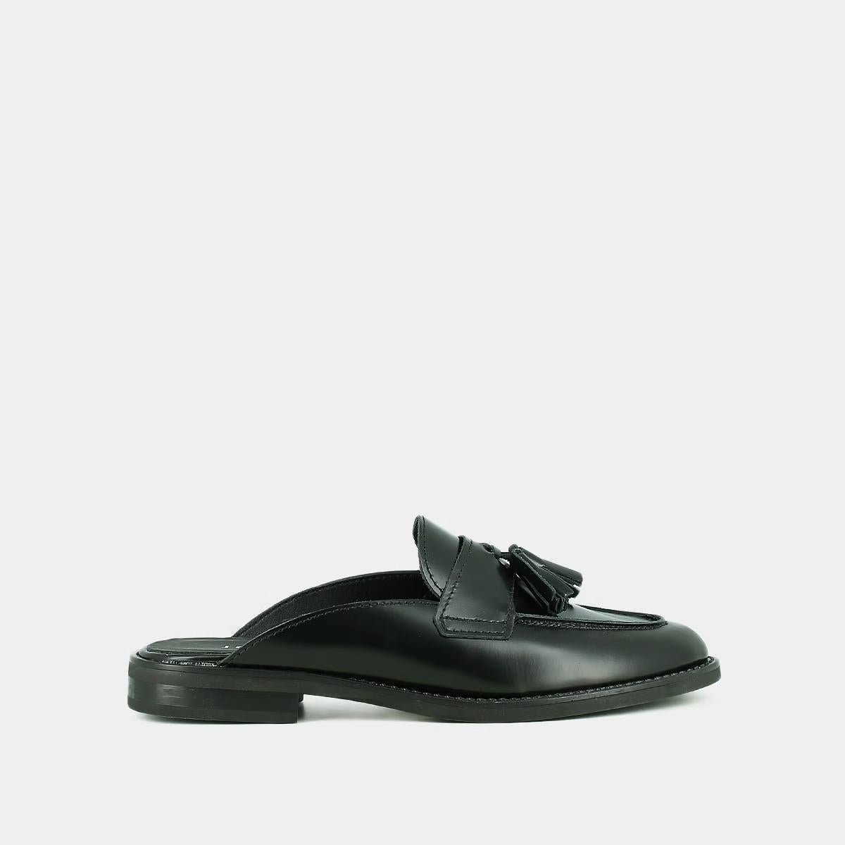 Mocassins Nataly Cuir Glace Noir