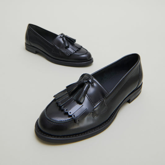 Mocassins Nelle Cuir Glace Noir