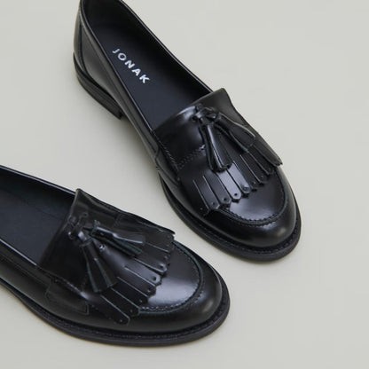 Mocassins Nelle Cuir Glace Noir