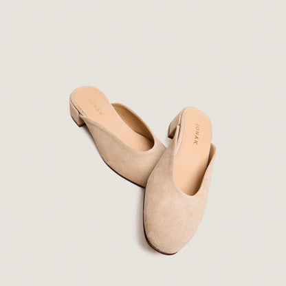 Women Mules Genuine Calfskin Leather Hand-Stitched - Ivory Ivoire