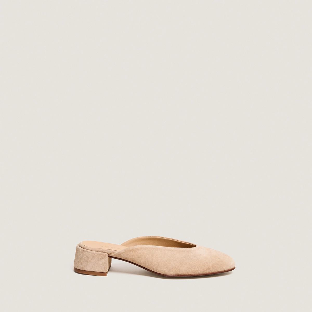 Women Mules Genuine Calfskin Leather Hand-Stitched - Ivory Ivoire