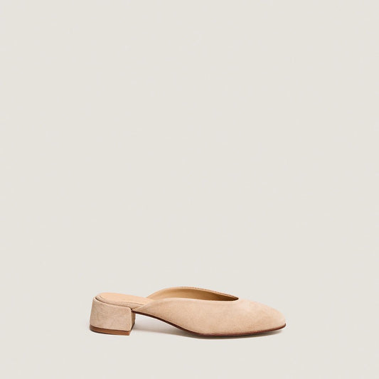 Women Mules Genuine Calfskin Leather Hand-Stitched - Ivory Ivoire