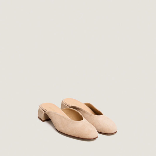 Women Mules Genuine Calfskin Leather Hand-Stitched - Ivory Ivoire