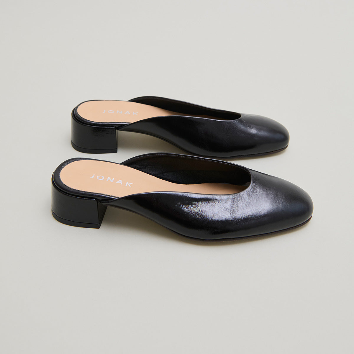 Women Mules Vernis Patent Leather Premium Luxury - Noir