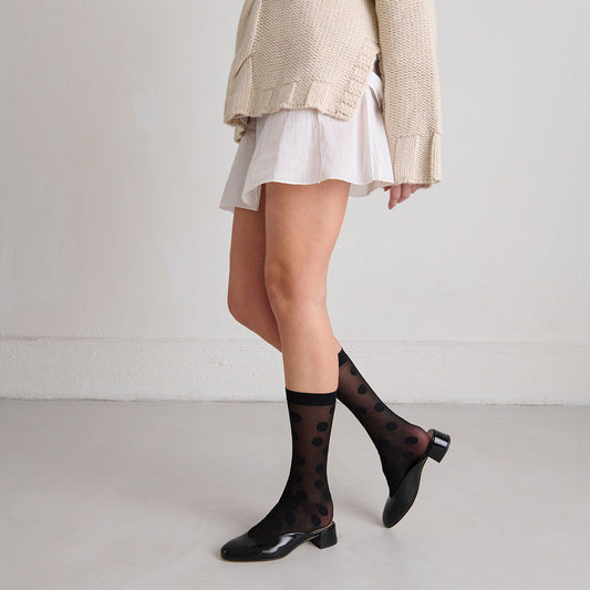 Women Mules Vernis Patent Leather Premium Luxury - Noir