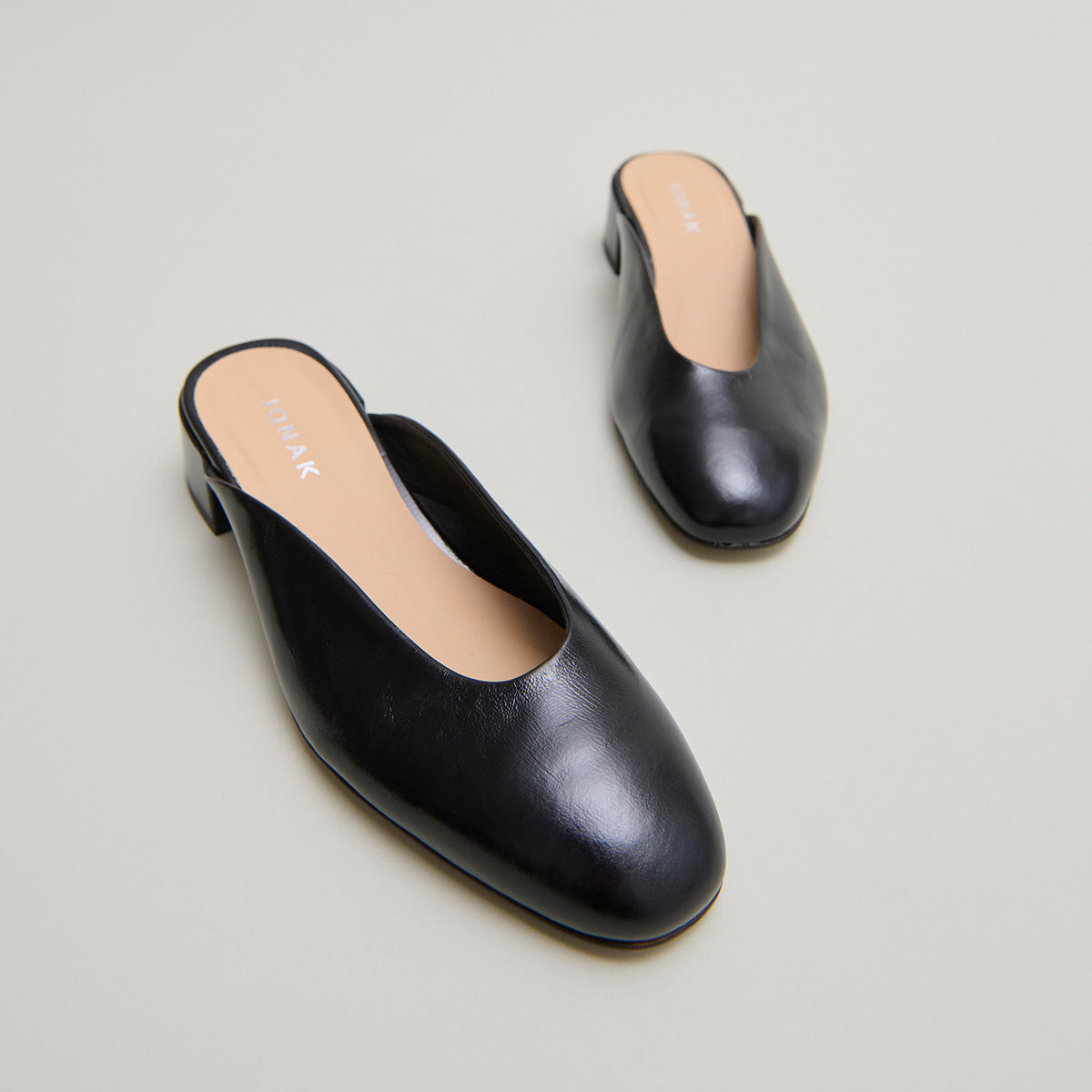 Women Mules Vernis Patent Leather Premium Luxury - Noir