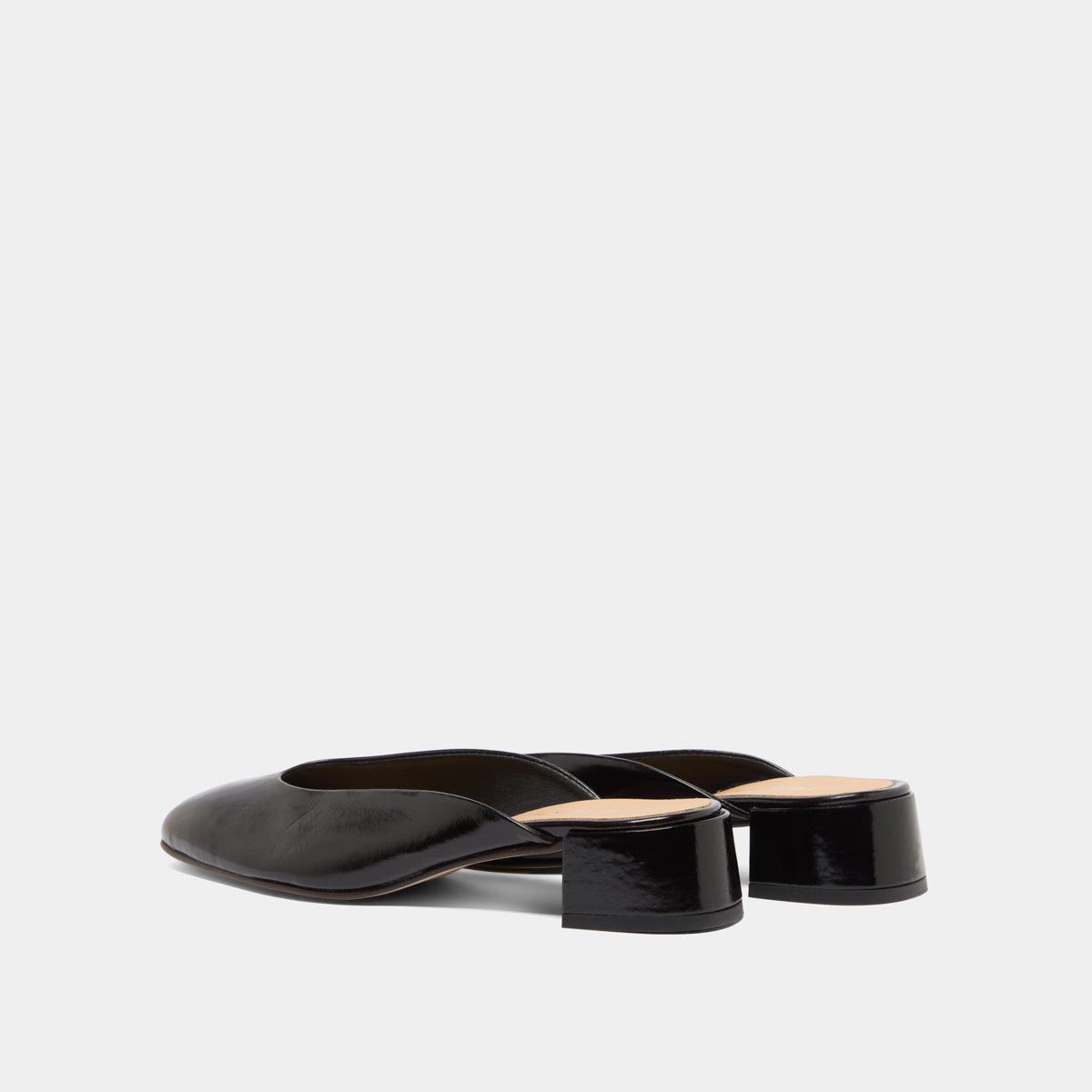Women Mules Vernis Patent Leather Premium Luxury - Noir