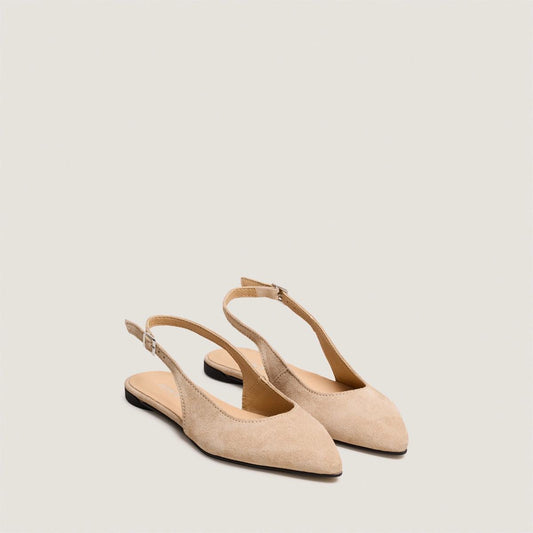 Women's Ballerinas Pointed-Toe Slingback Leather - Ivory Ivoire