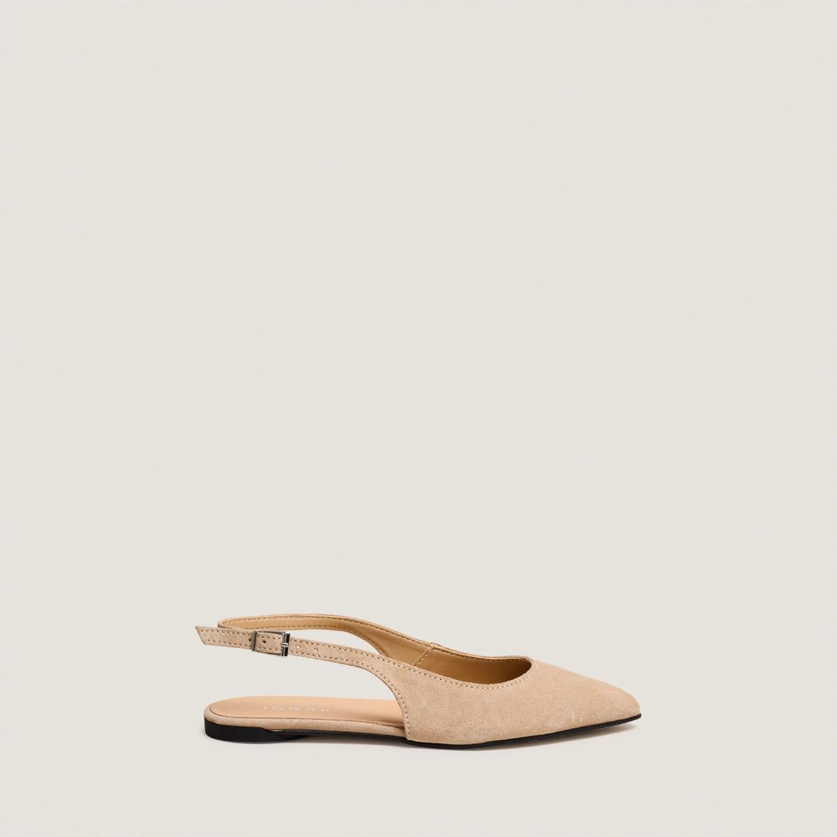 Women's Ballerinas Pointed-Toe Slingback Leather - Ivory Ivoire