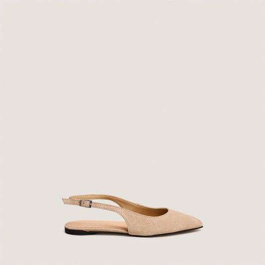 Women's Ballerinas Pointed-Toe Slingback Leather - Ivory Ivoire
