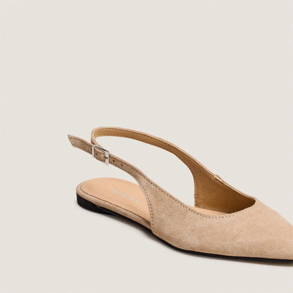 Women's Ballerinas Pointed-Toe Slingback Leather - Ivory Ivoire