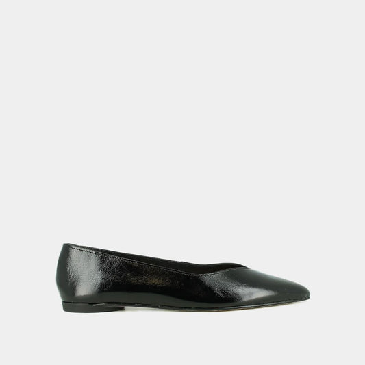 Ballerines Noemie Vernis Plisse Noir