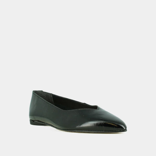 Ballerines Noemie Vernis Plisse Noir