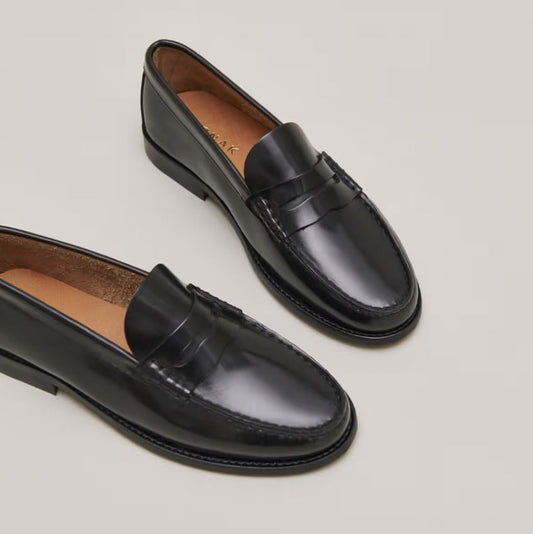 Mocassins Odelya Cuir Glace Noir