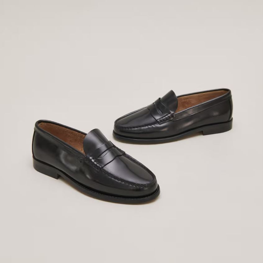 Mocassins Odelya Cuir Glace Noir