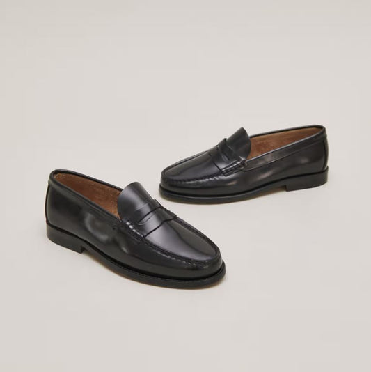 Mocassins Odelya Cuir Glace Noir