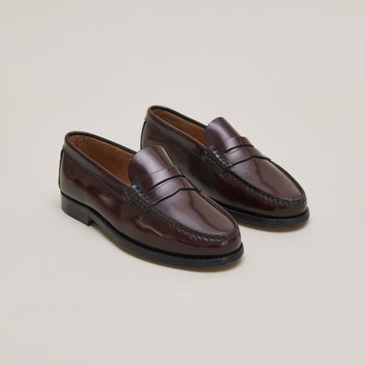 Mocassins Odelya Cuir Glace Bordeaux