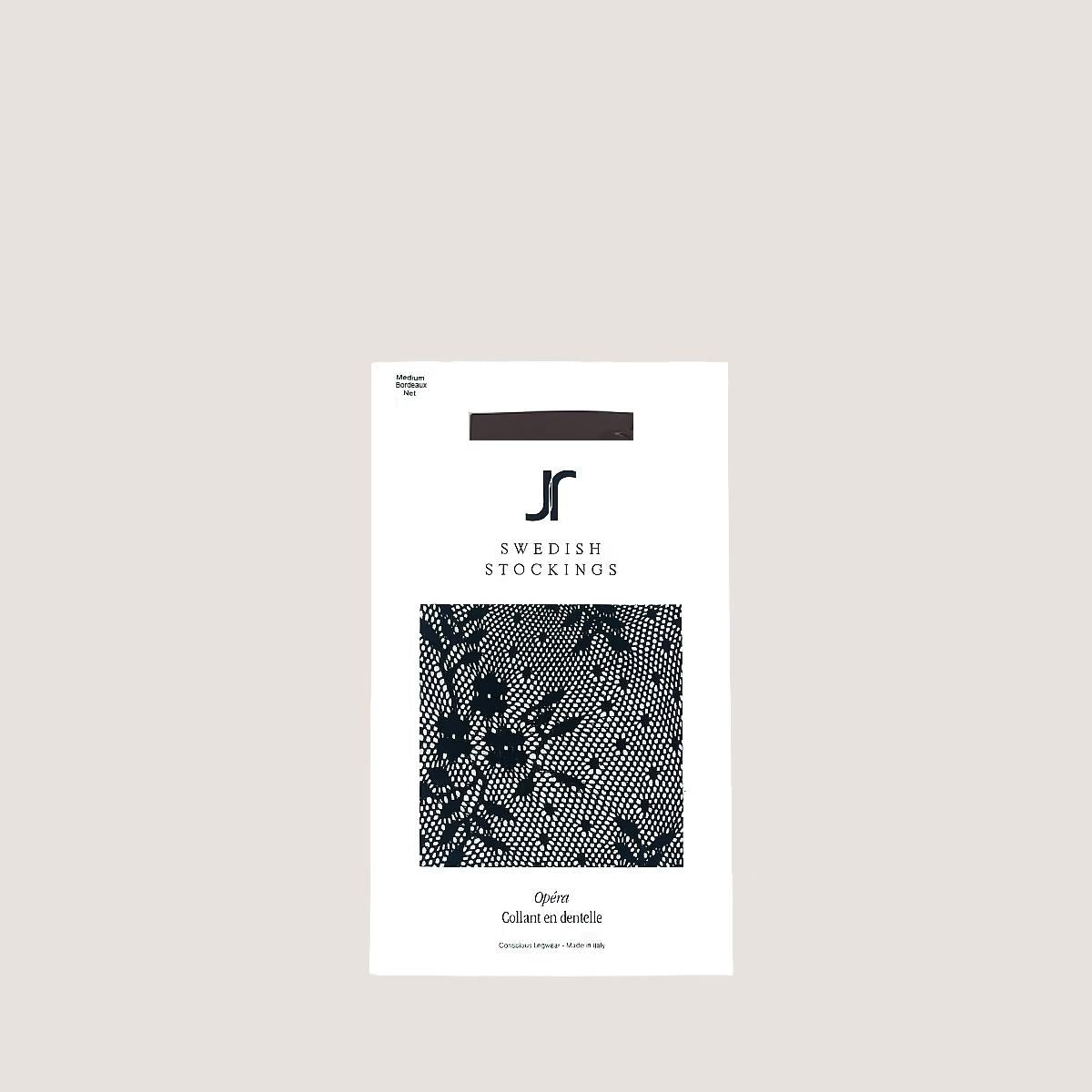 Collant Swedish Opera Dentelle Bordeaux