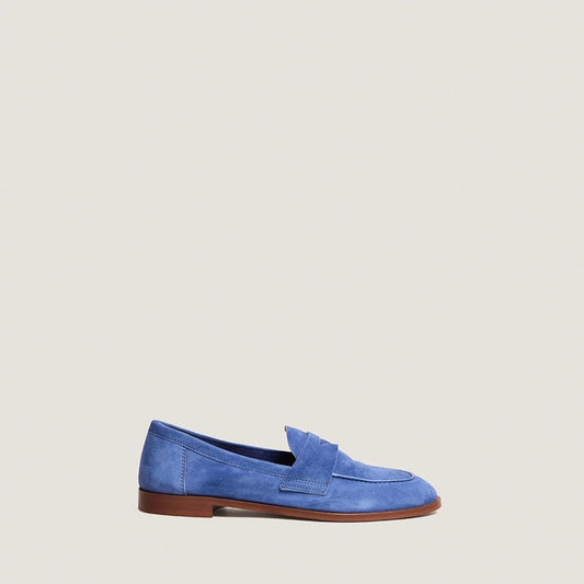 Women Premium Soft Moccasin Shoes Velour - Steel Blue Bleu-Acier