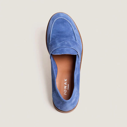Women Premium Soft Moccasin Shoes Velour - Steel Blue Bleu-Acier