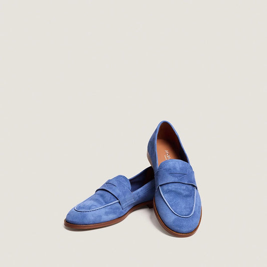 Women Premium Soft Moccasin Shoes Velour - Steel Blue Bleu-Acier