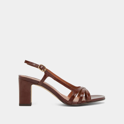 Sandales Vaiana Cuir Brillant Marron