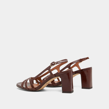 Sandales Vaiana Cuir Brillant Marron