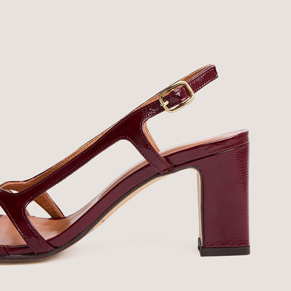 Sandales Vaiana Vernis Plisse Bordeaux