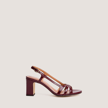 Sandales Vaiana Vernis Plisse Bordeaux