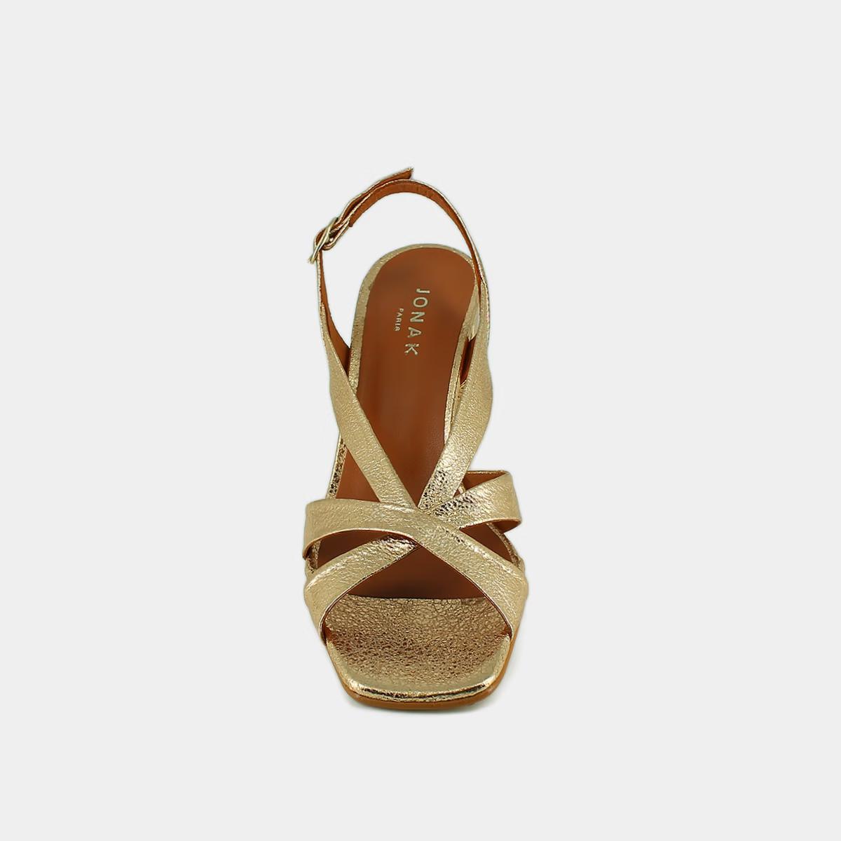 Sandales Vanity Cuir Craquele Or