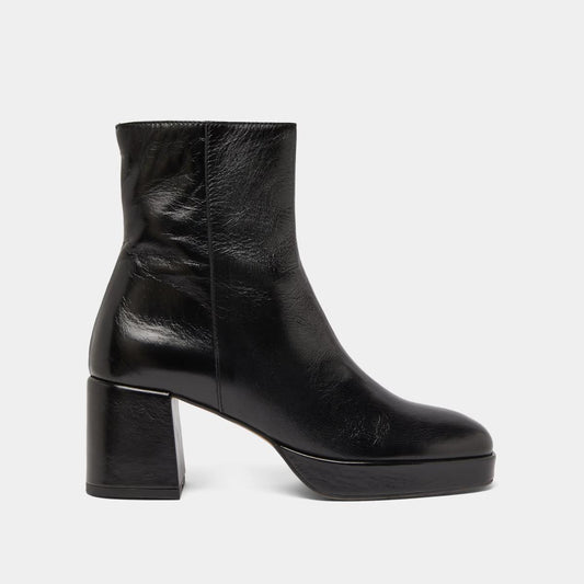 Boots Vanves Cuir Vieilli Noir