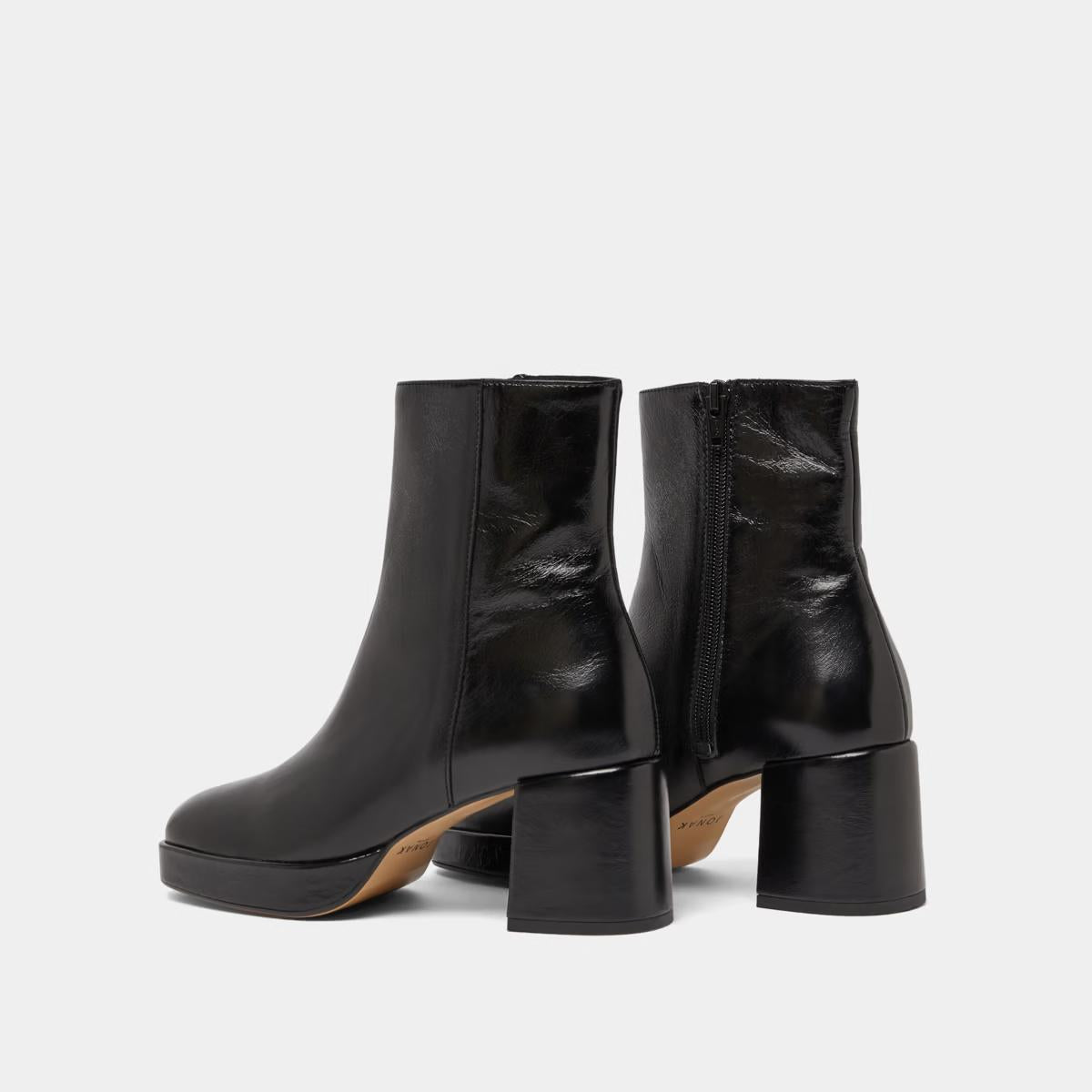 Boots Vanves Cuir Vieilli Noir