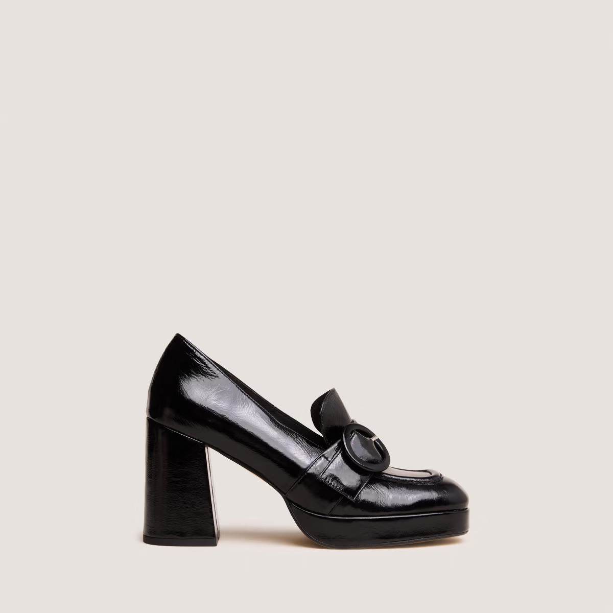 Mocassins Vaxe Cuir Brillant Noir