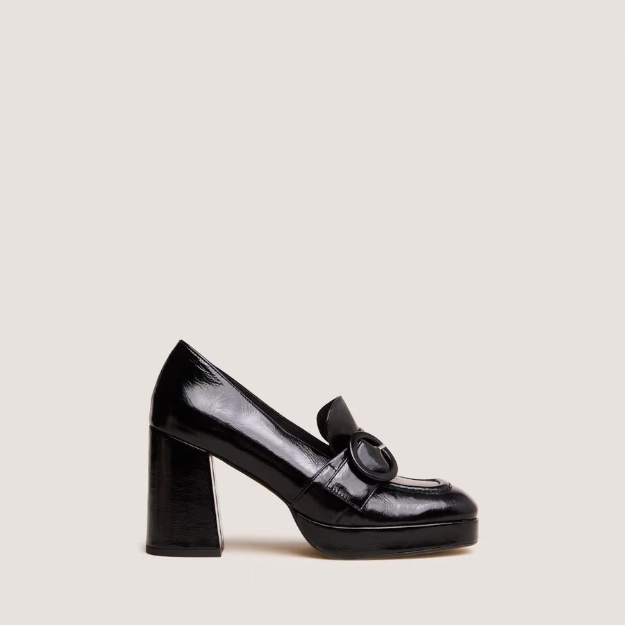 Mocassins Vaxe Cuir Brillant Noir
