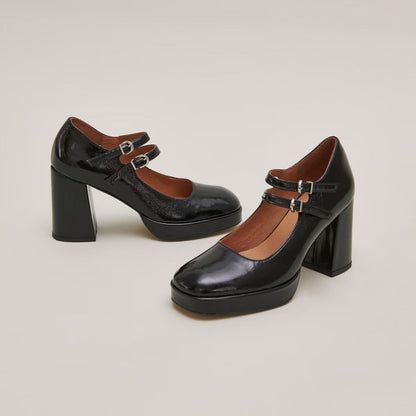 Salomes/babies Verite Vernis Plisse Noir