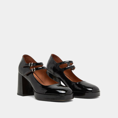 Salomes/babies Verite Vernis Plisse Noir