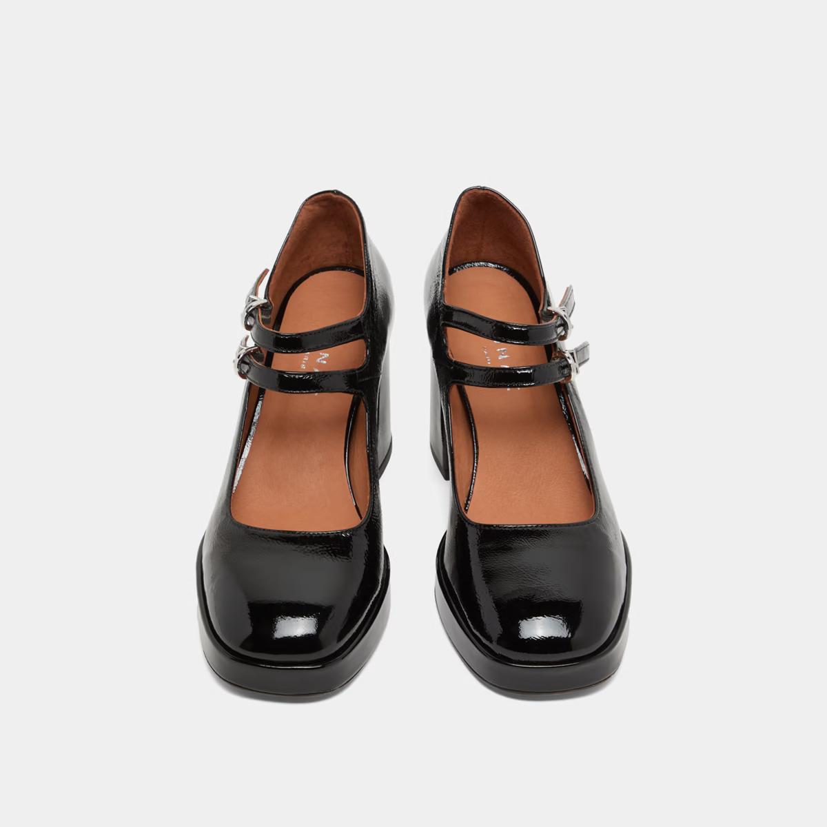 Salomes/babies Verite Vernis Plisse Noir