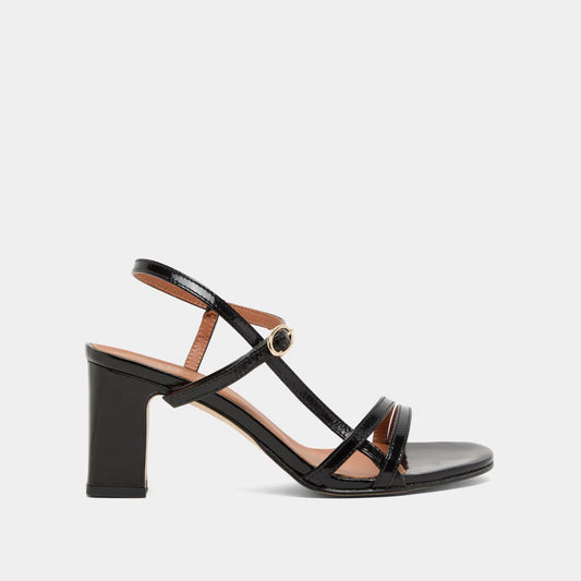 Sandales Vicomte Cuir Brillan Noir