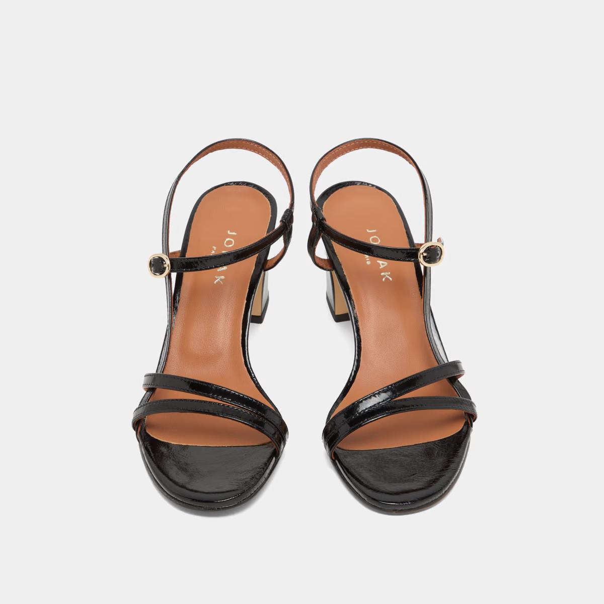 Sandales Vicomte Cuir Brillan Noir