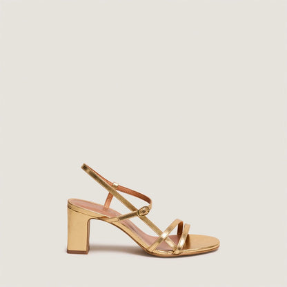 Sandales Vicomte Cuir Metalli Or