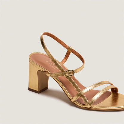 Sandales Vicomte Cuir Metalli Or