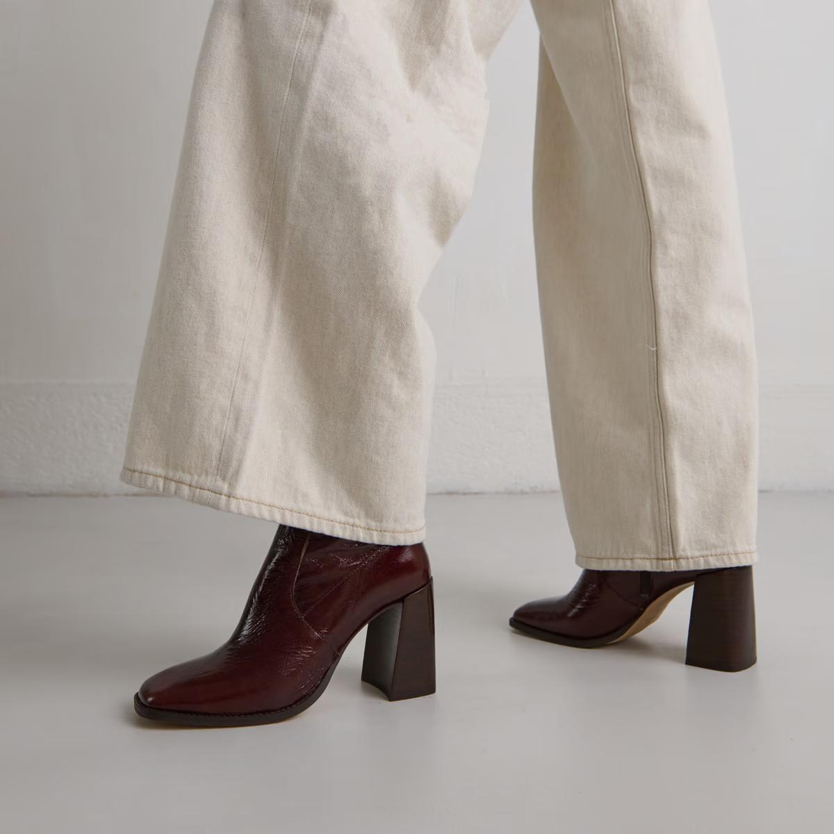 Boots Vidal Cuir Brillant Chocolat