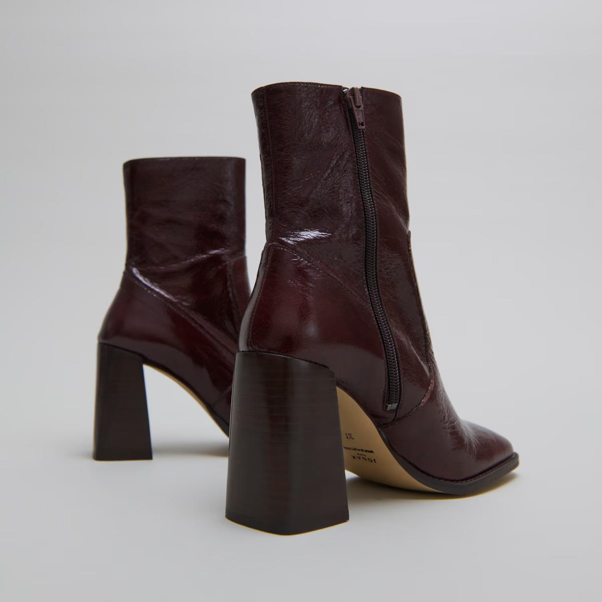 Boots Vidal Cuir Brillant Chocolat