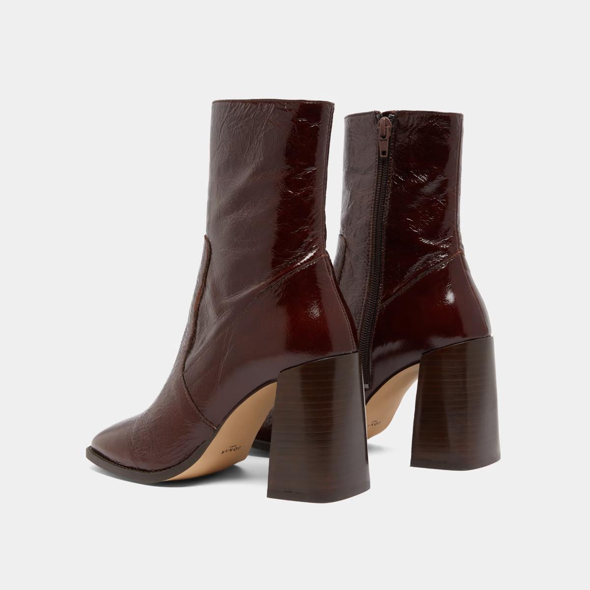 Boots Vidal Cuir Brillant Chocolat