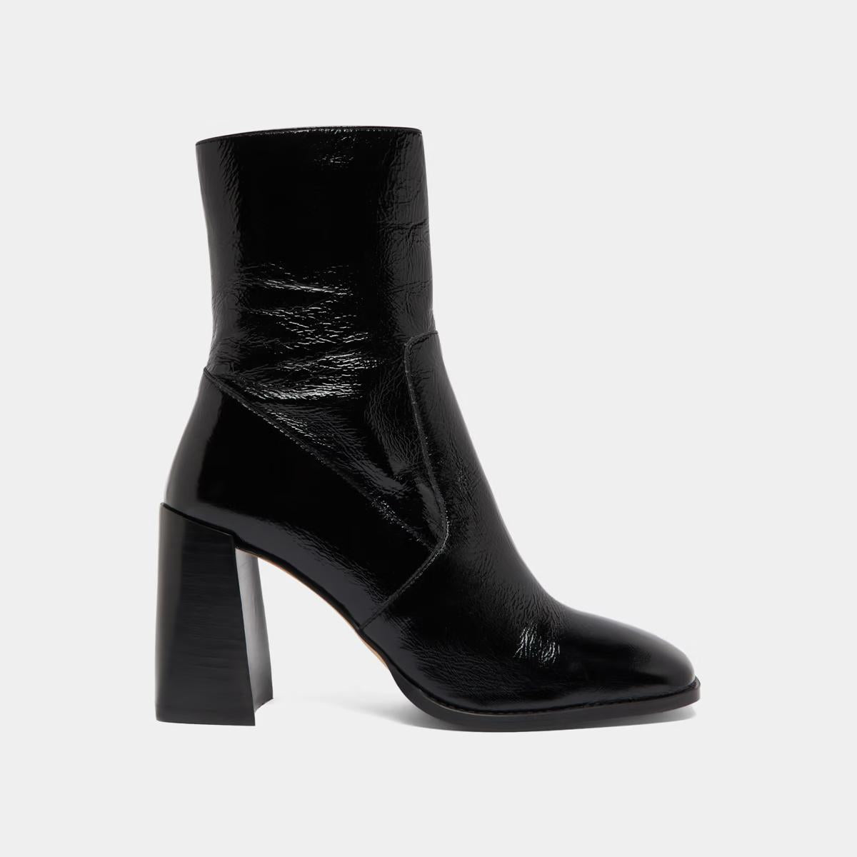 Boots Vidal Cuir Brillant Noir