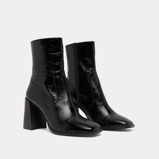 Boots Vidal Cuir Brillant Noir