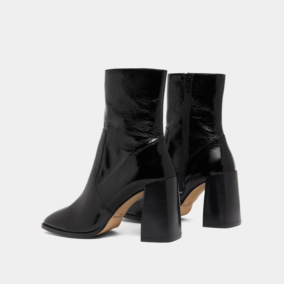 Boots Vidal Cuir Brillant Noir