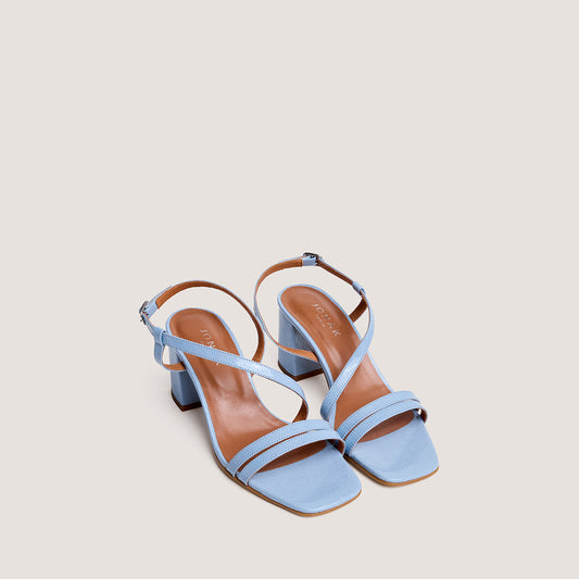 Sandales Vimy Vernis Plisse Bleu-Ciel