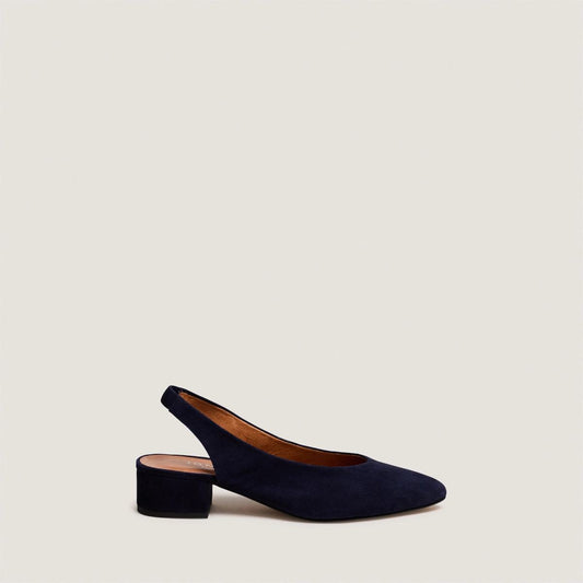 Women's Ballerinas Pointed Toe Open Back Velvet - Navy Marine