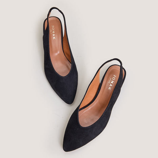 Jonak | Vince Pointed Velvet Ballerines - Black